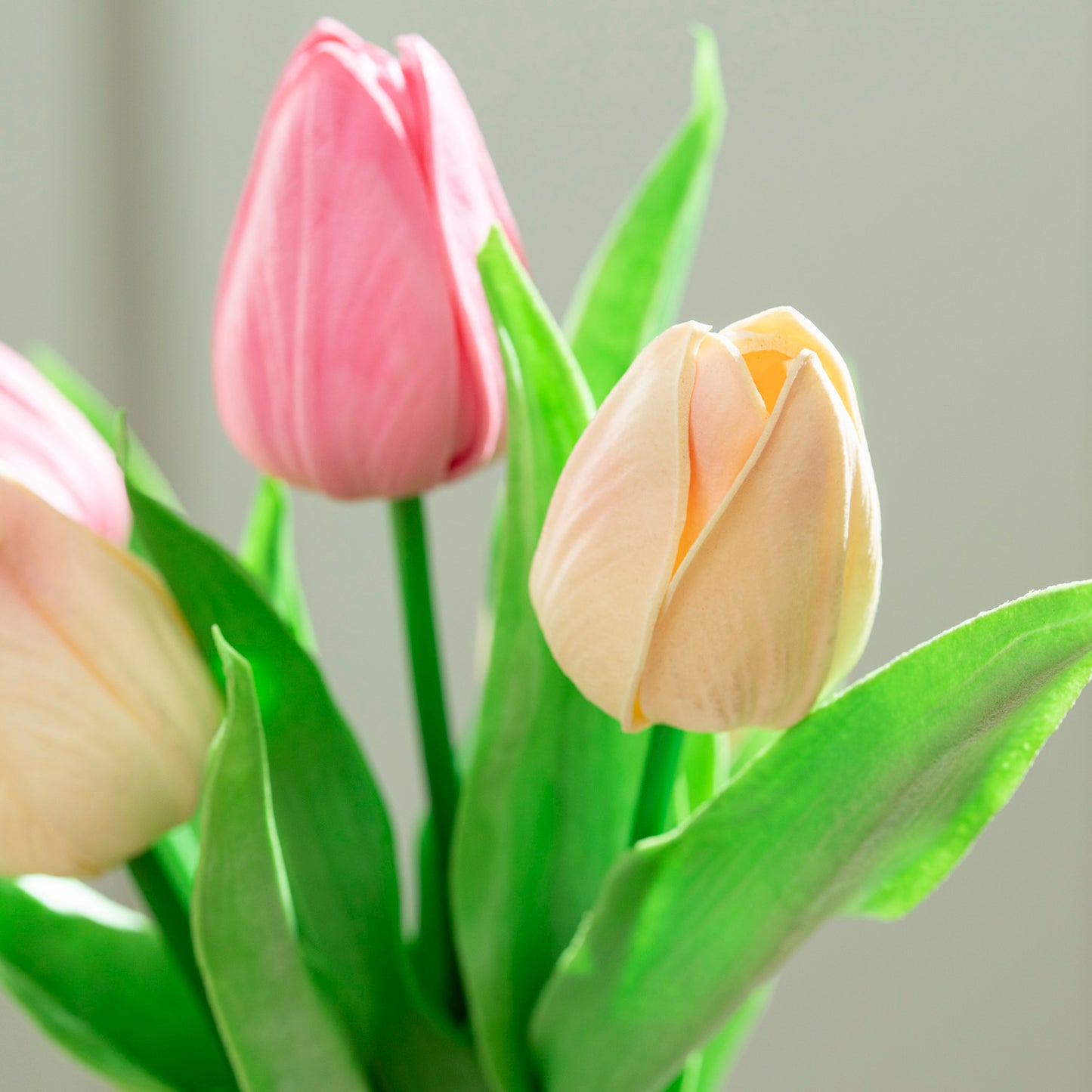 14" Real Feel Tulip 5 Stem Bunch-Mixed Pinks