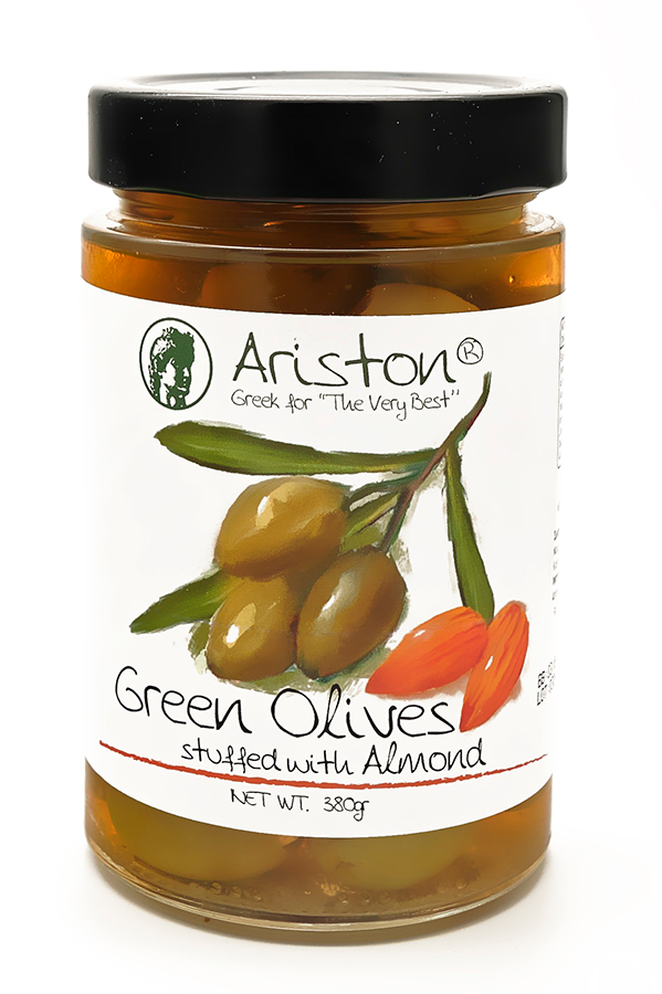 Ariston Green Olives Stuffed with Almonds