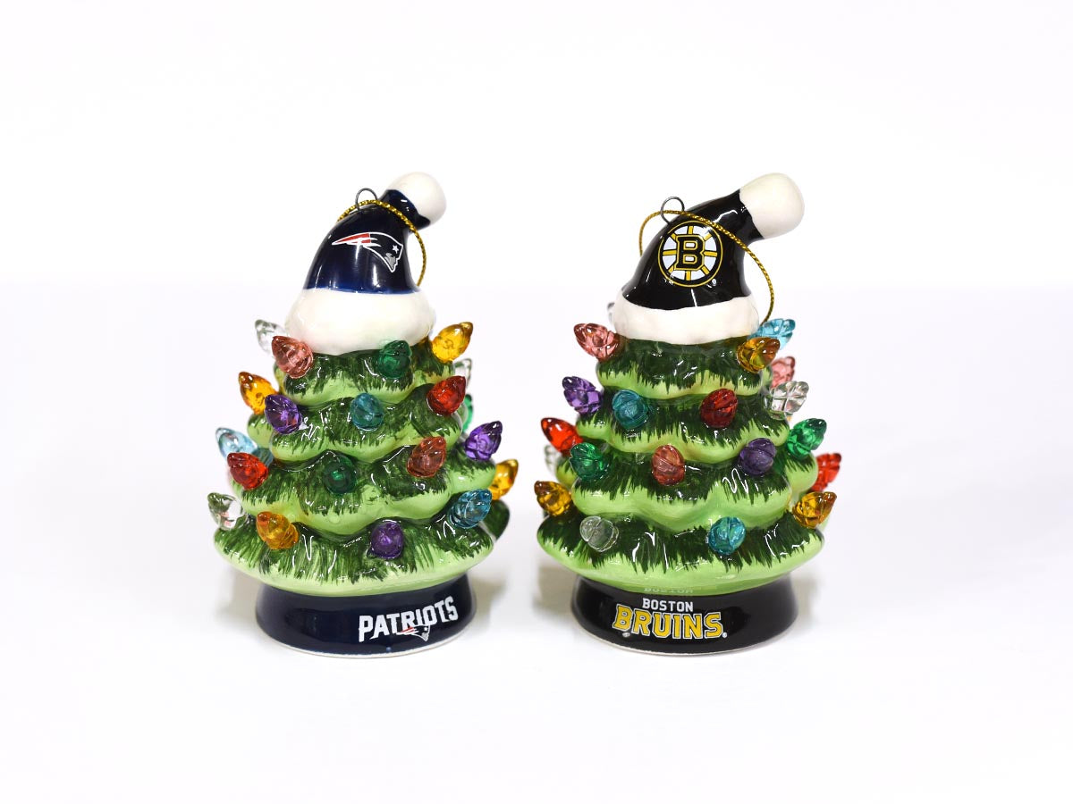 Patriots and Bruins Light Up Tree Ornament