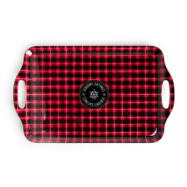 Season's Eatings Plaid Melamine Tray