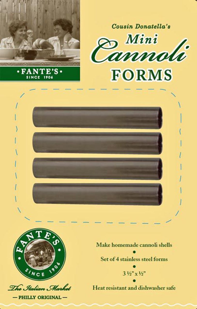 Fante's Cousin Donatella's Small Stainless Steel Cannoli Forms, Set of 4