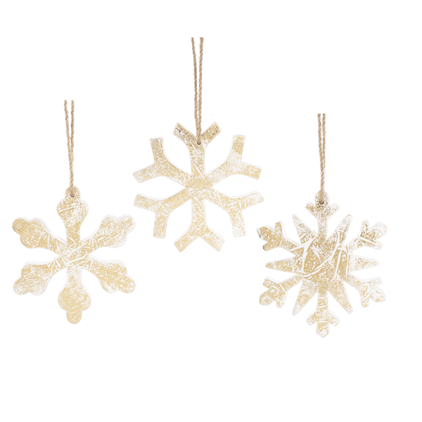 Gold Leaf Snowflake Ornaments