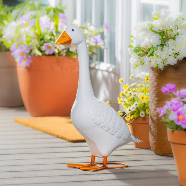 Evergreen Giddy the Porch Goose Statue, Metal, 21"H