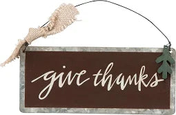 Thank Hanging Metal Wall Décor Sign
