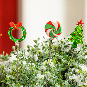 Glass Holiday Plant Picks