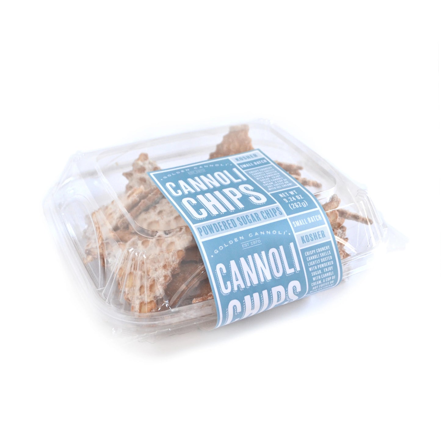Cannoli Chips - Golden Cannoli - Powdered Sugar