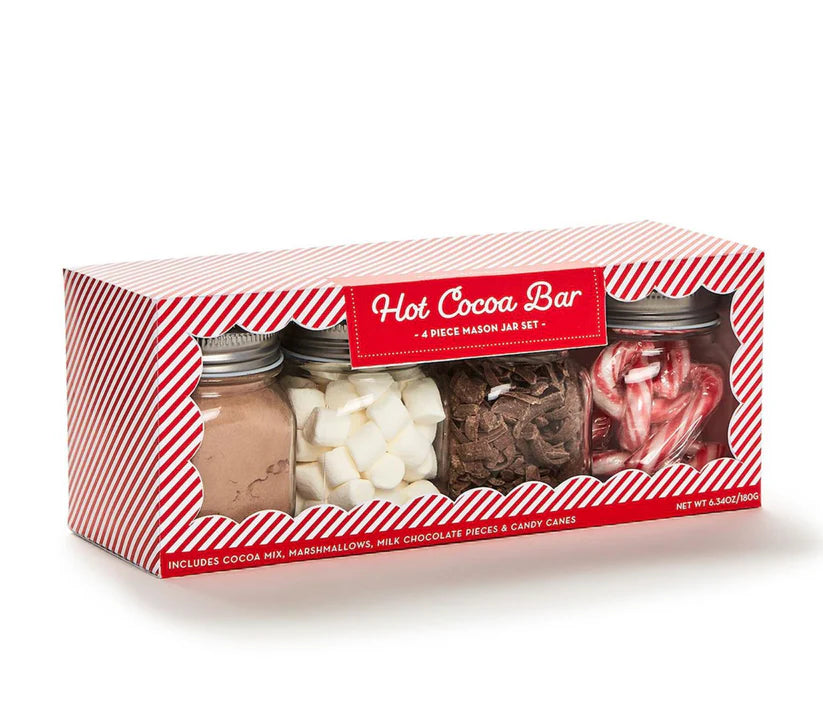Hot Cocoa Bar 4 Pc Mason Jar Kit in Gift Box