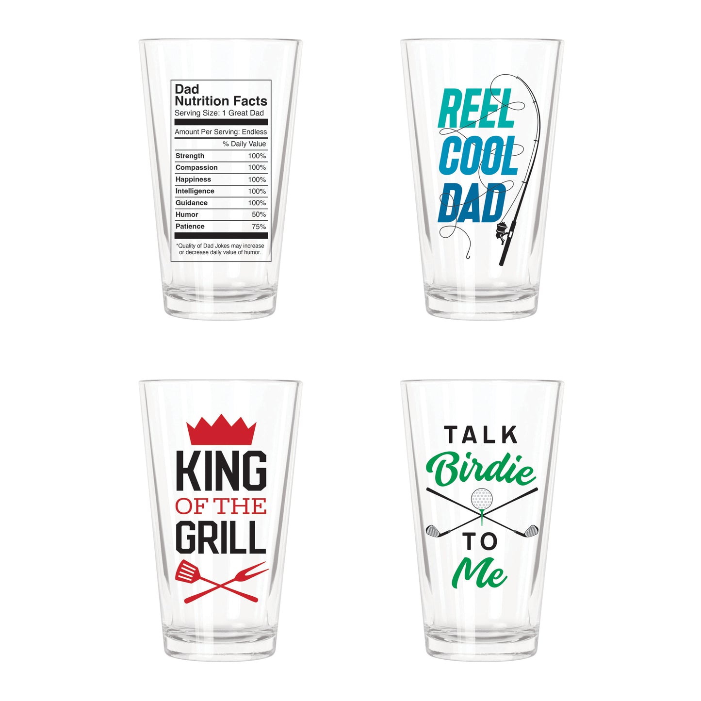 Dad Facts 16 oz Glass