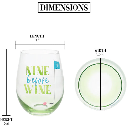 Golf Stemless Wine Glass