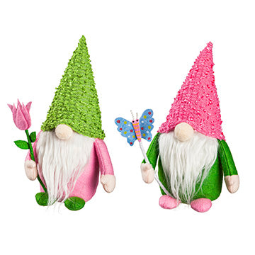 10.5" Fabric Springtime Gnomes