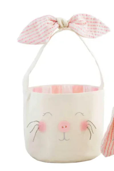 Mud Pie Bunny Canvas Basket