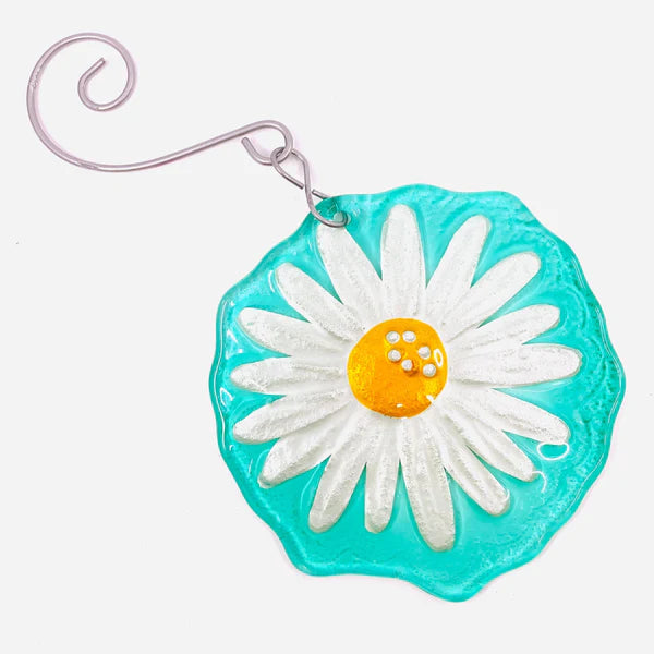 Demdaco Daisy Glass Ornament