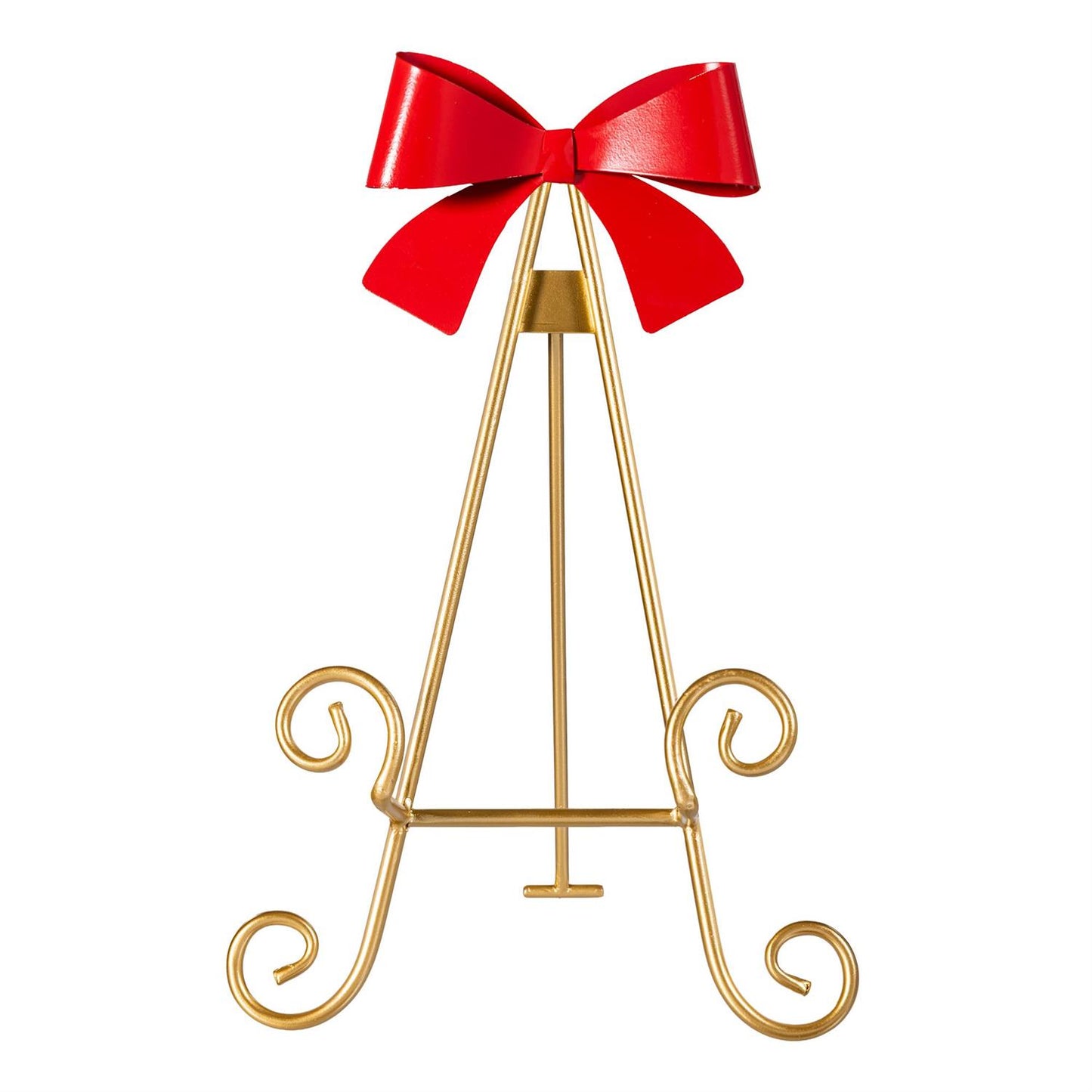 Feels Like the Holidays Hardware, Metal, Easel with Bow, Golden and Red, Asst of 2
