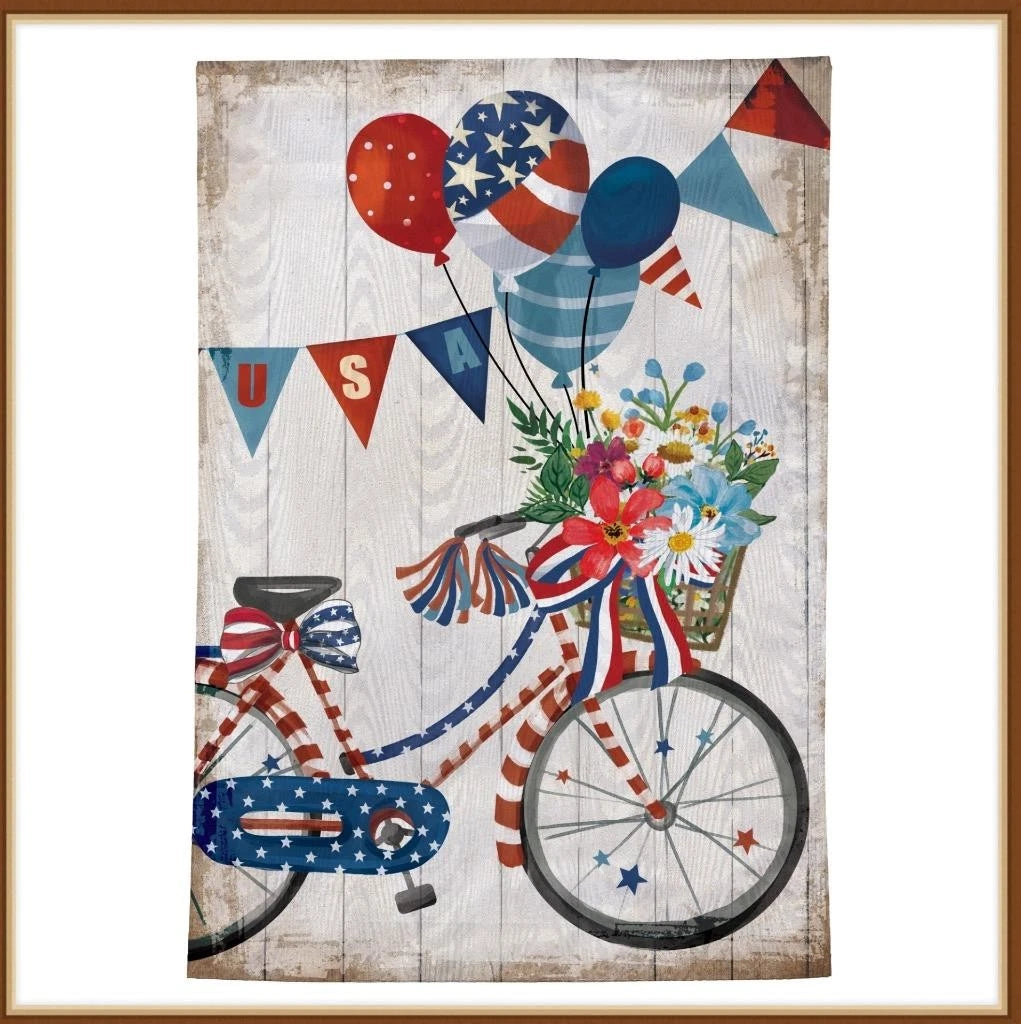 Evergreen American Classic Bicycle Moire Garden Flag