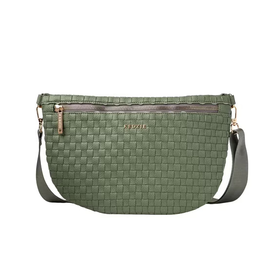 Kedzie Women's Vegan Leather Crossbody Bag with Adjustable Strap, Green