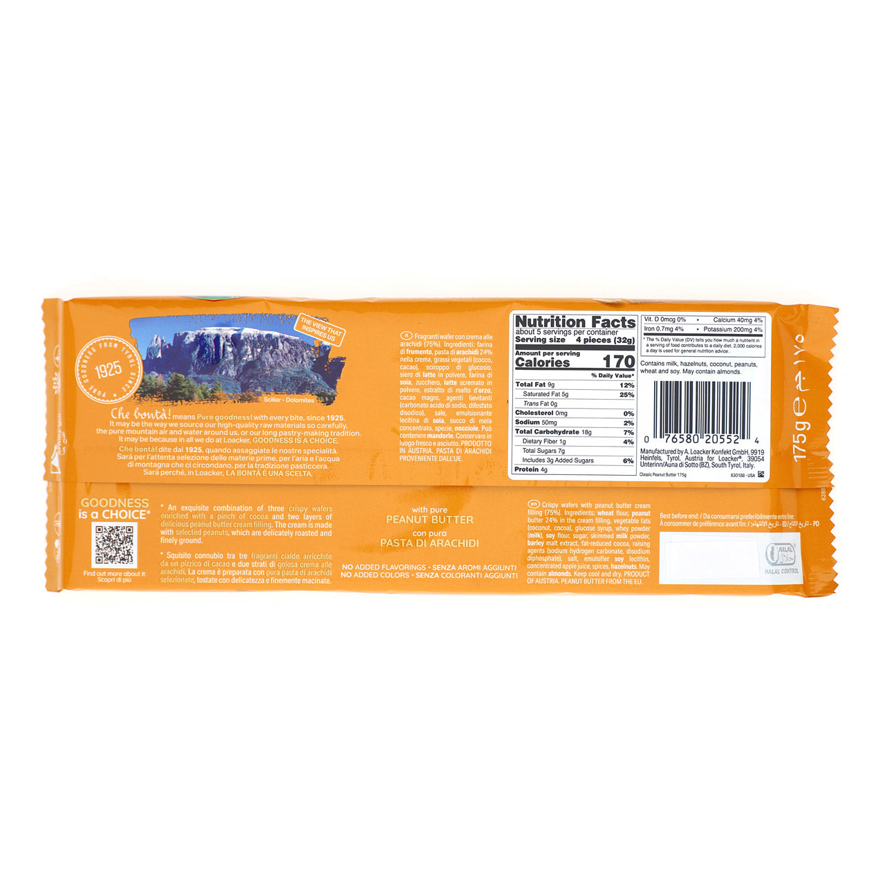 Loacker Classic Peanut Butter Wafer