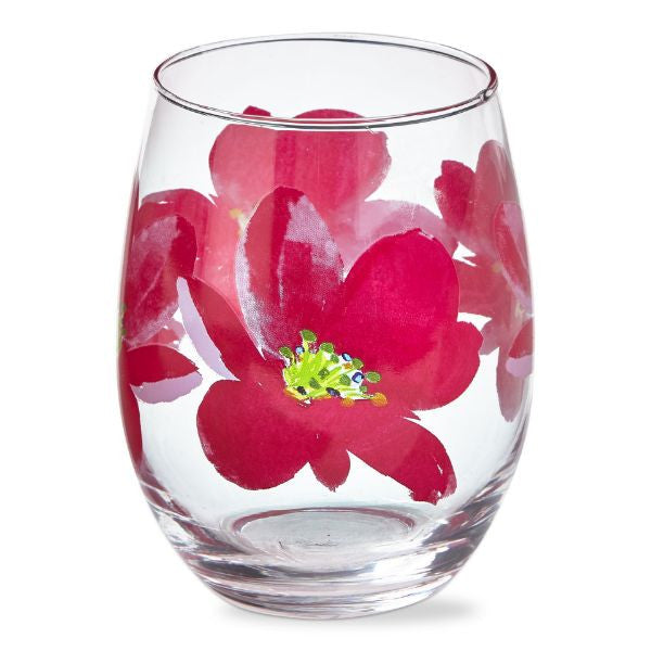 TAG Floral Stemless Wine Glass
