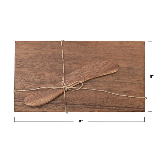 Acacia Wood Board with Canape Knife