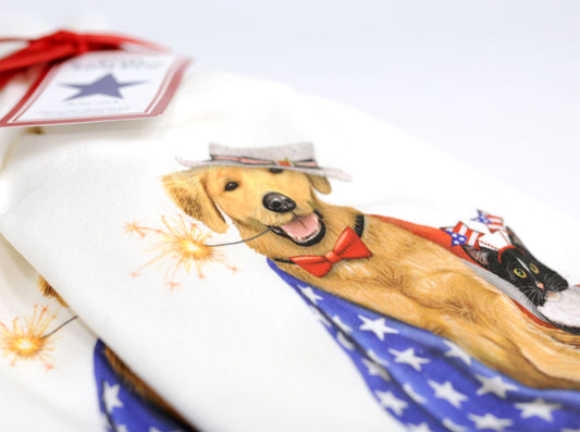 Patriotic Dog and Cat