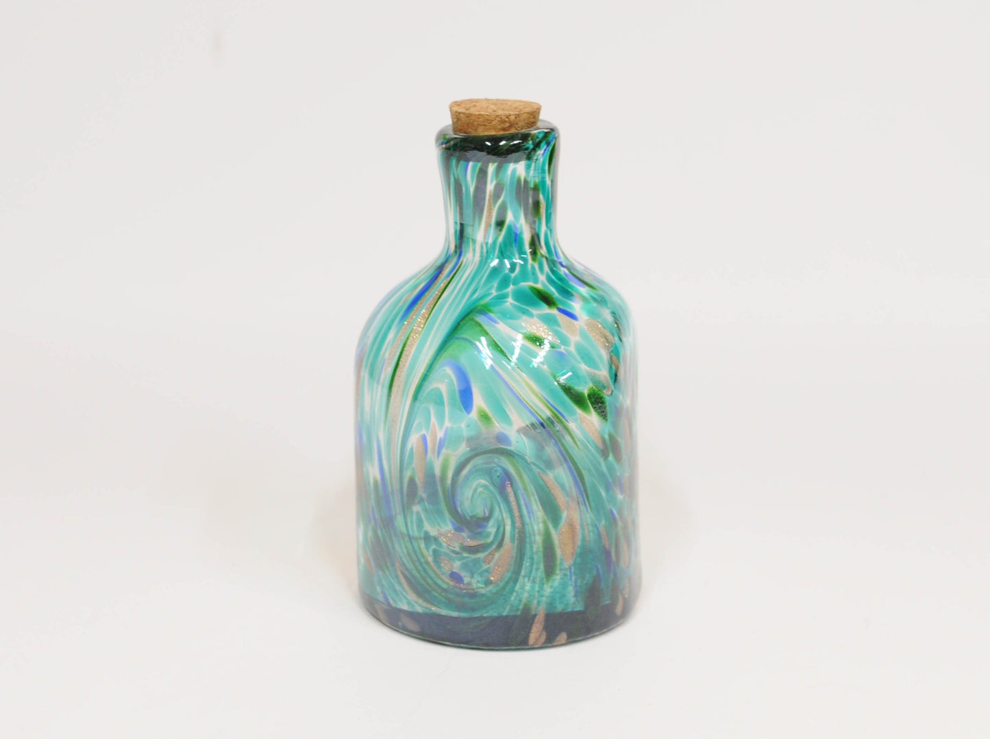Swirled Glass Jars with Sand and Seashells