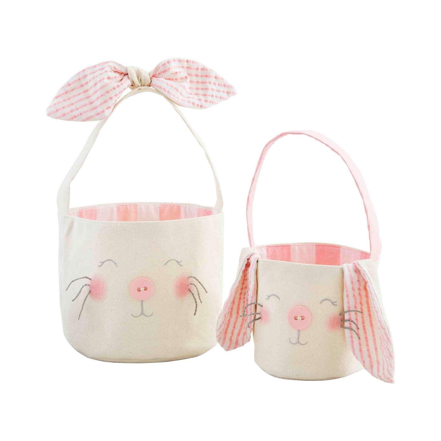 Canvas Bunny Basket Pink