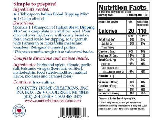 Country Home Creations Italian Bread Dipping Mix