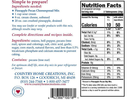 Country Home Creations Pineapple Pecan Cheesespread Mix