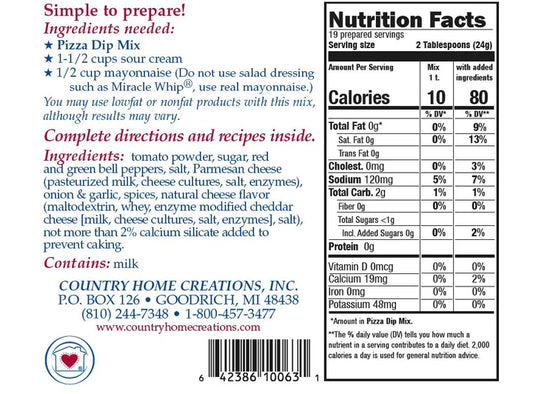 Country Home Creations Pizza Dip Mix