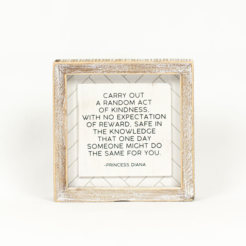 Double Sided Kindness Sign / Princess Diana Quote