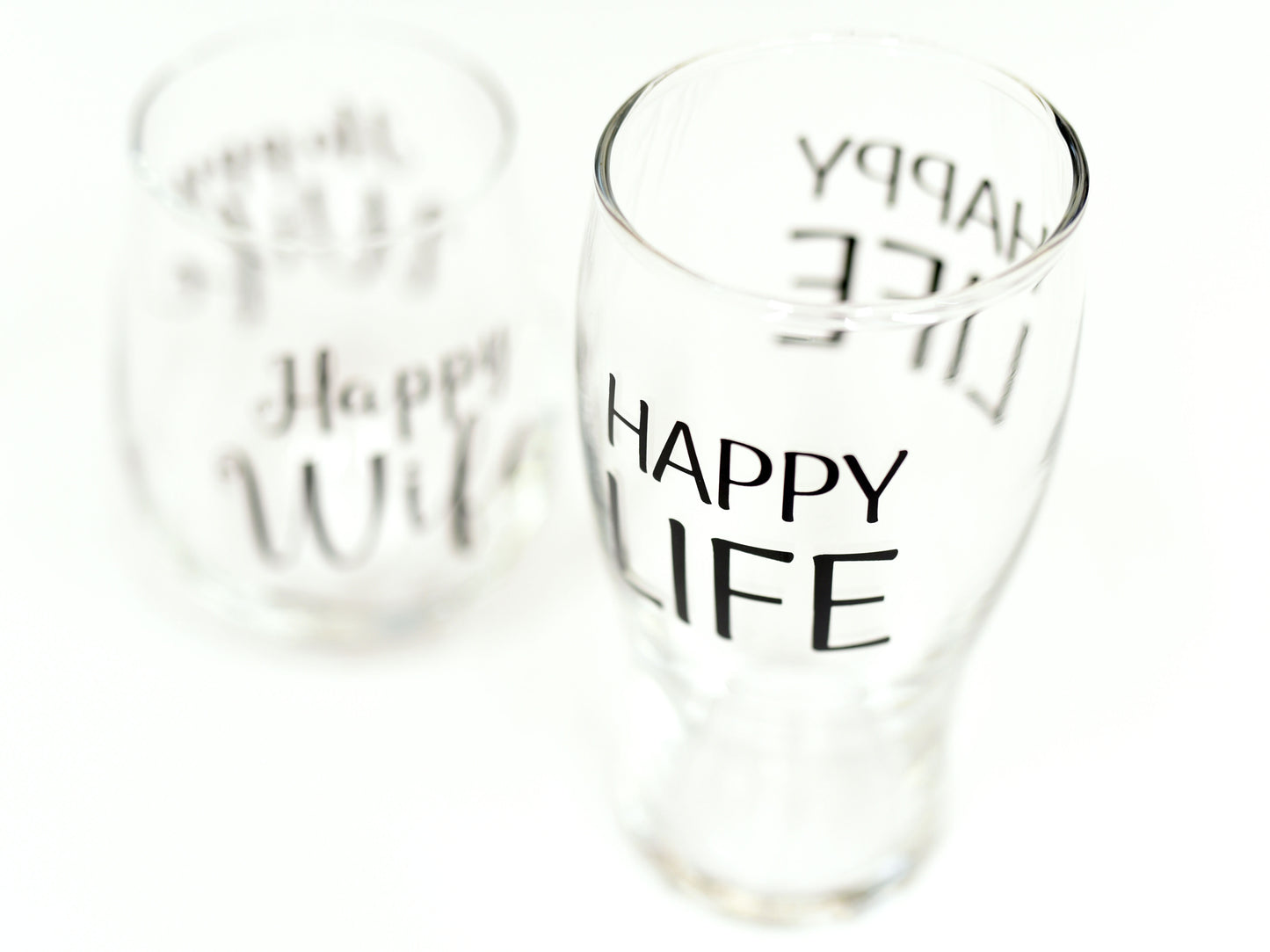 Happy Wife, Happy Life Glass Set
