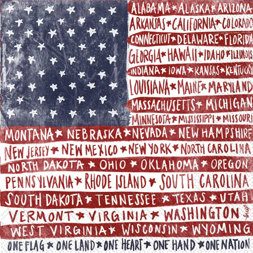 One Flag One Nation Beverage Napkin