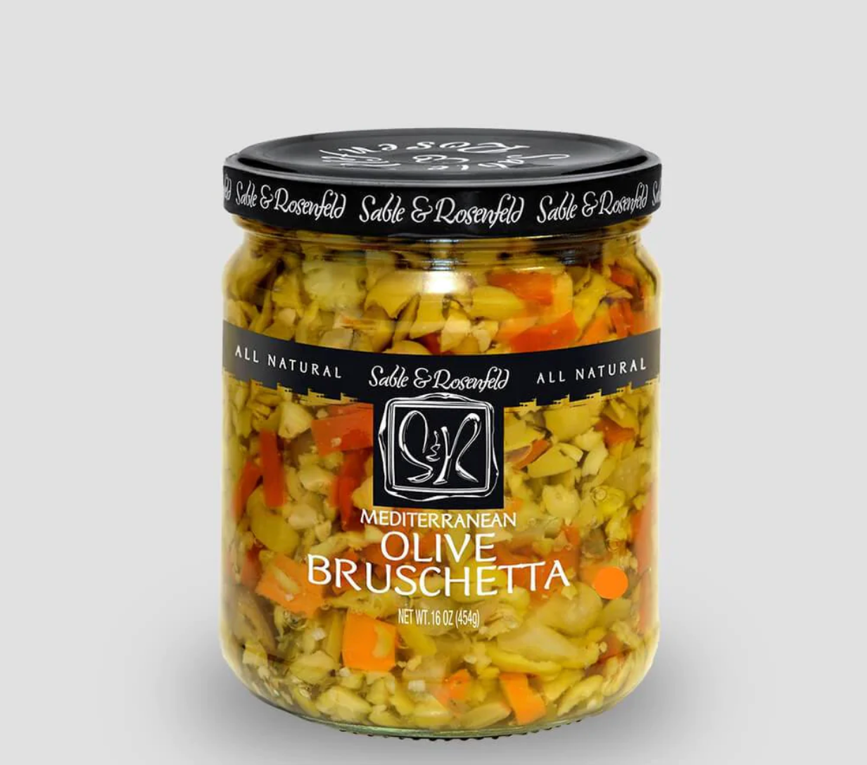 Sable and Rosenfeld Mediterranean Olive Bruschetta