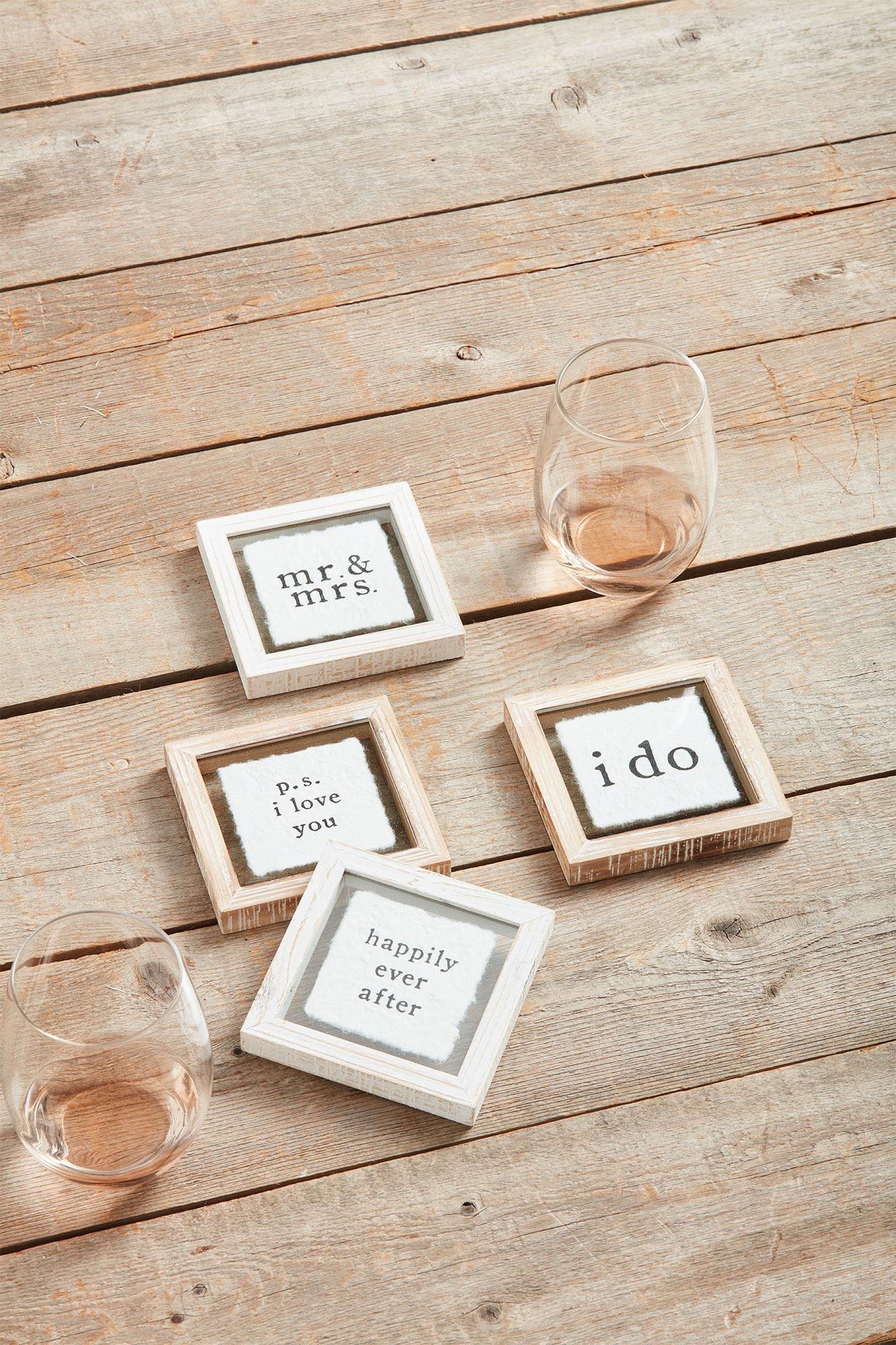 Set of 4 Wedding Coasters