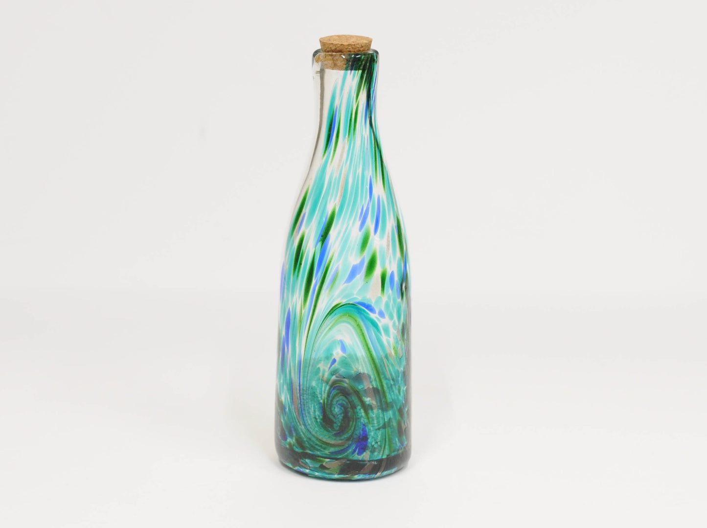 Swirled Glass Jars with Sand and Seashells