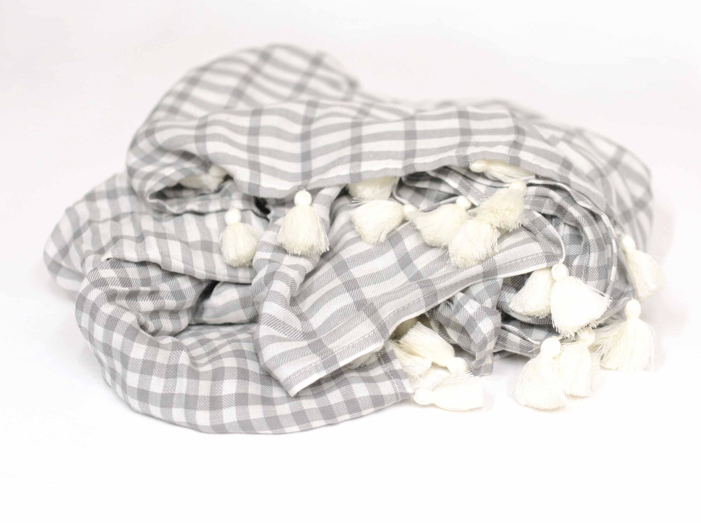 Gray Checkered with Tassels