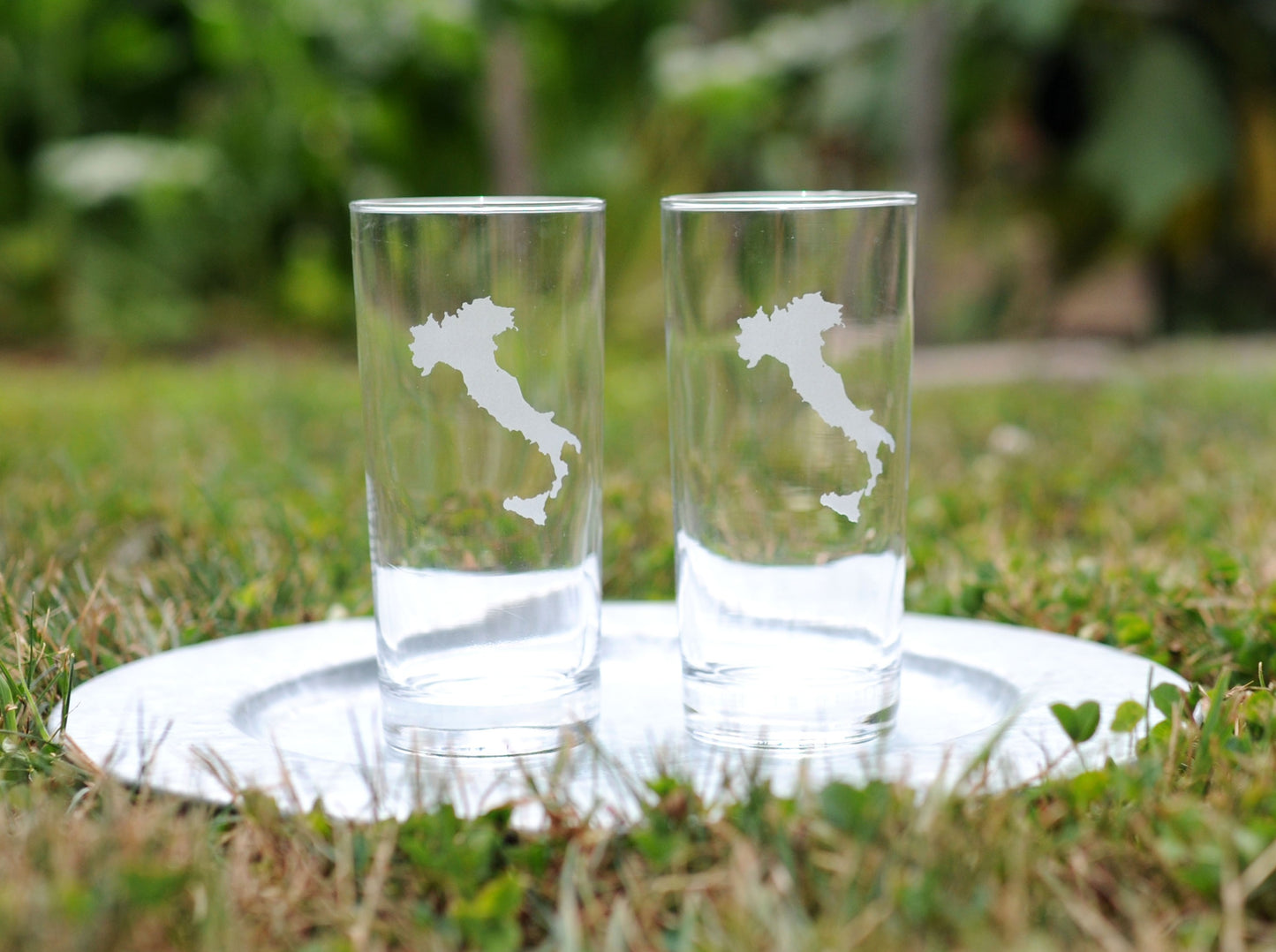 Italy Etched Tall Cocktail Glass