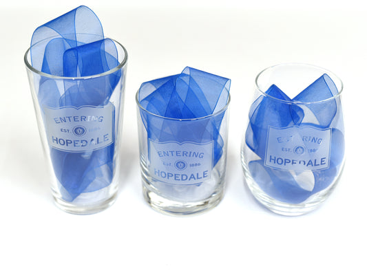 Etched Hopedale Glasses