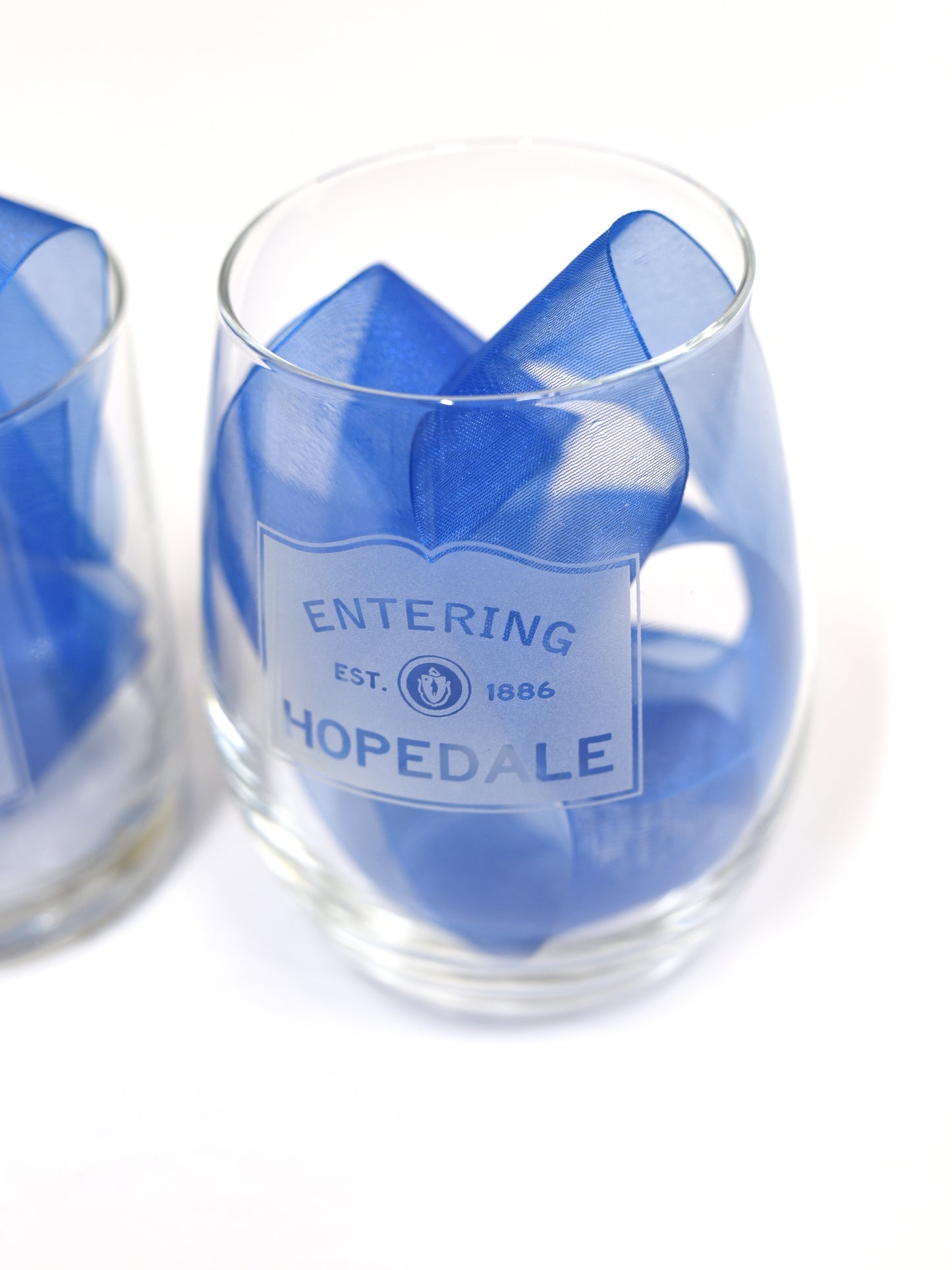 Etched Hopedale Glasses