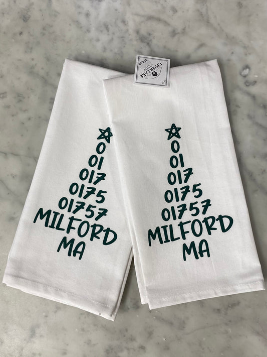Zip Code Tree Towels