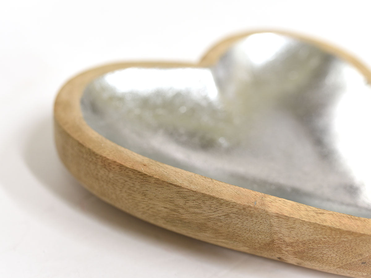 Wooden Silver and Gold Bowl