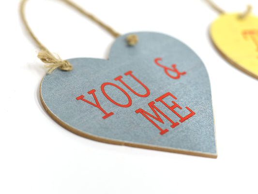 Wooden Conversation Hearts