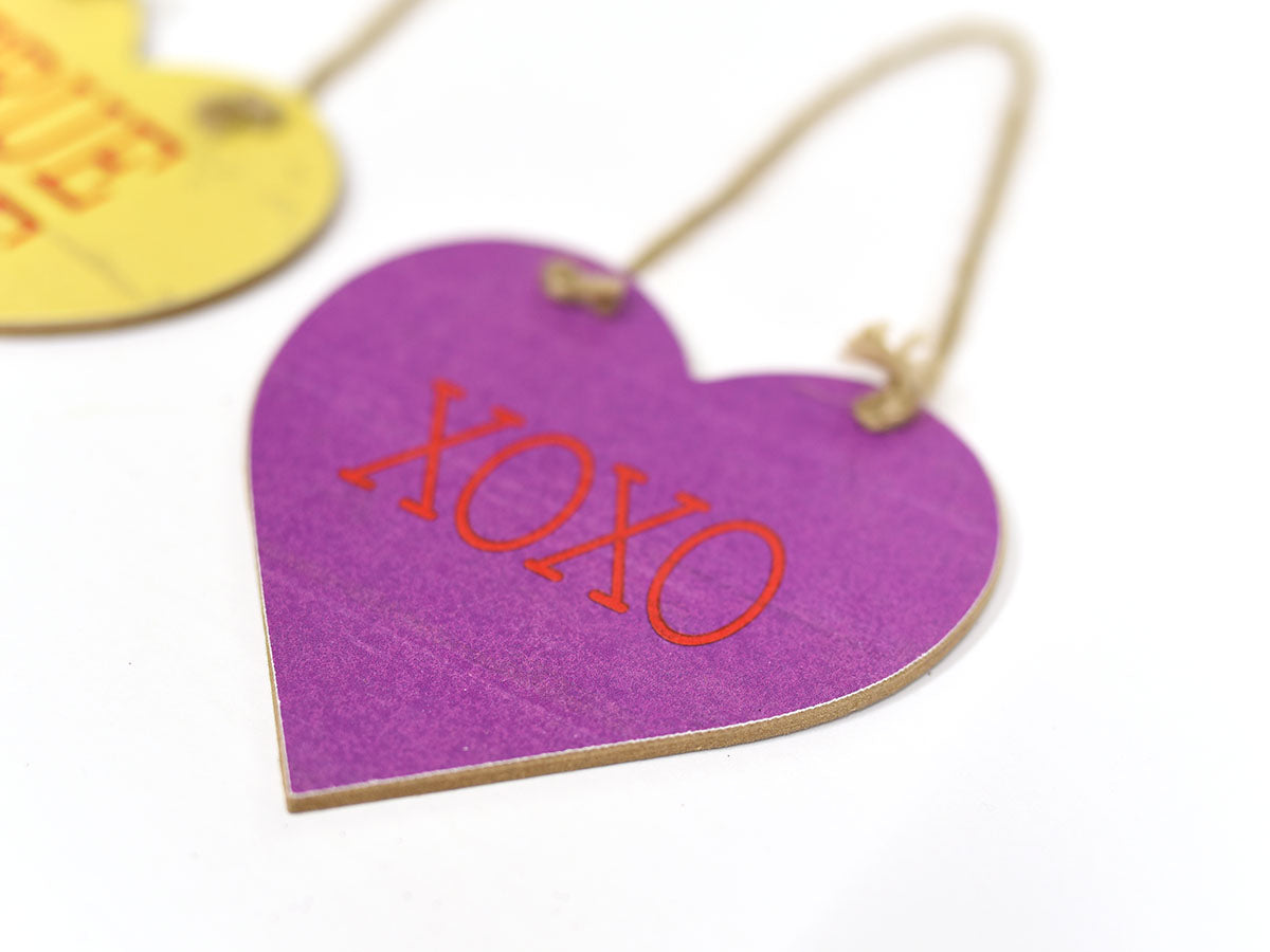 Wooden Conversation Hearts