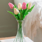 14" Real Feel Tulip 5 Stem Bunch-Mixed Pinks