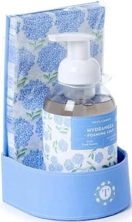 Two's Company Hydrangea Foaming Soap with Guest Towel