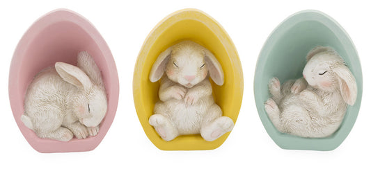 Baby bunny in egg figurine
