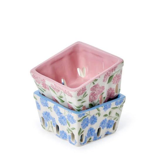 Hydrangea Print Berry Crate