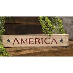 America with Blue Stars Distressed Barnwood Sign