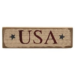 USA with Blue Stars Distressed Barnwood Sign
