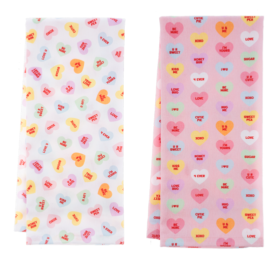 Candy Heart Tea Towel