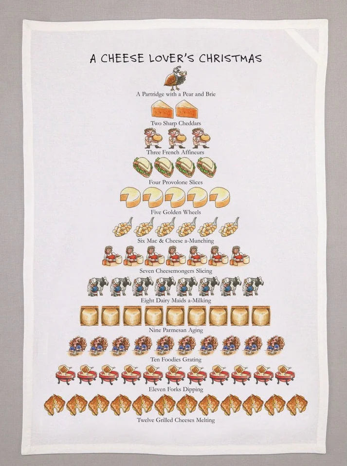 A Cheese Lover's Christmas - Tea Towel